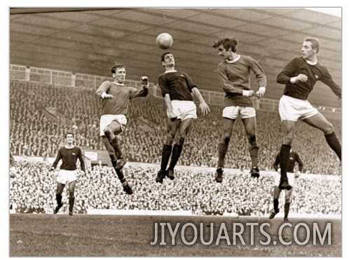 Manchester United vs. Arsenal, Football Match at Old Trafford, October 1967