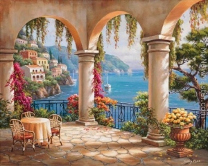 Terrace Arch II oil painting reproduction on canvas