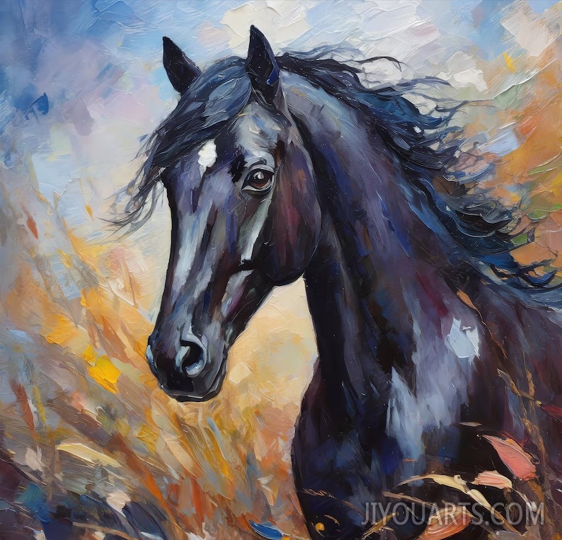 Custom Horse Oil Painting,Oil Painting from Photo,Custom Portrait,Art from Photo for your Favourite Pet and Animal