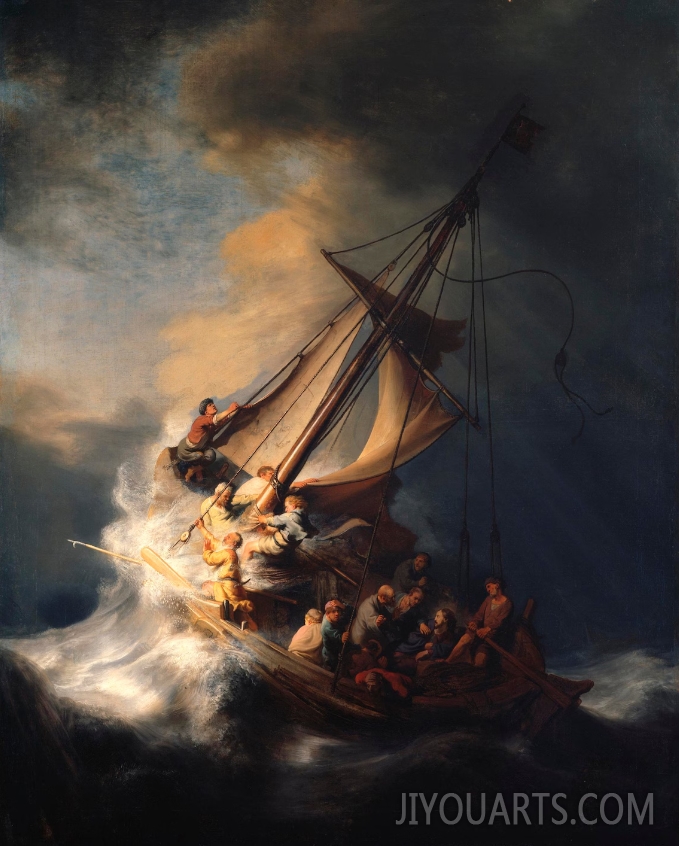 Rembrandt Van Rijn Christ In The Storm On The Sea Of Galilee, High quality hand painted oil painting reproduction