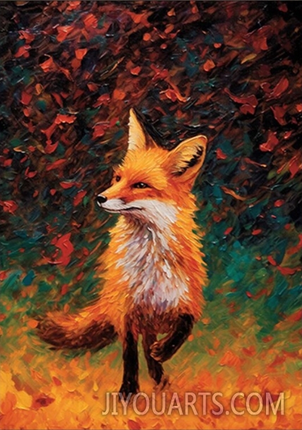 Original Custom Red Fox oil painting Canvas Wall decor Gift handmade fine art Fox Artwork Hand Painted Impressionist Red Fox Oil Painting