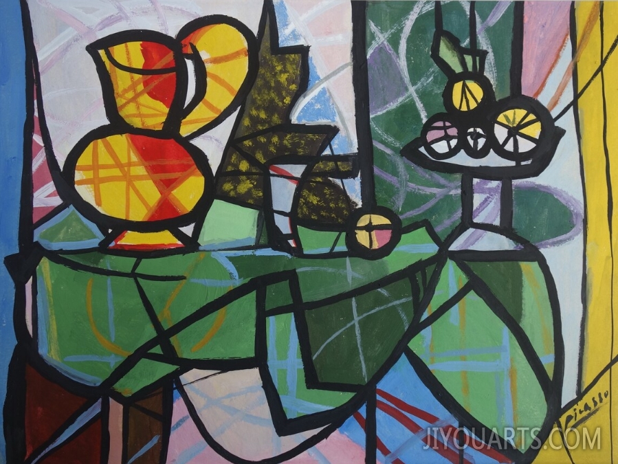 Remarkable French Cubist still life painting, Picasso Braque era, Signed