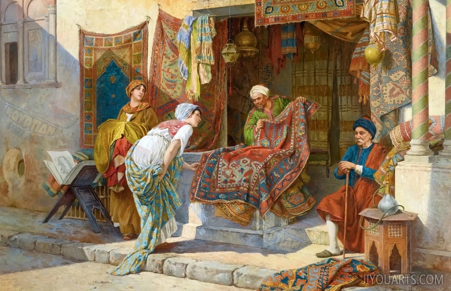 Hand Painted Artwork   The Carpet Merchant And The Arab Lady   Arabic Art   Islamic Art