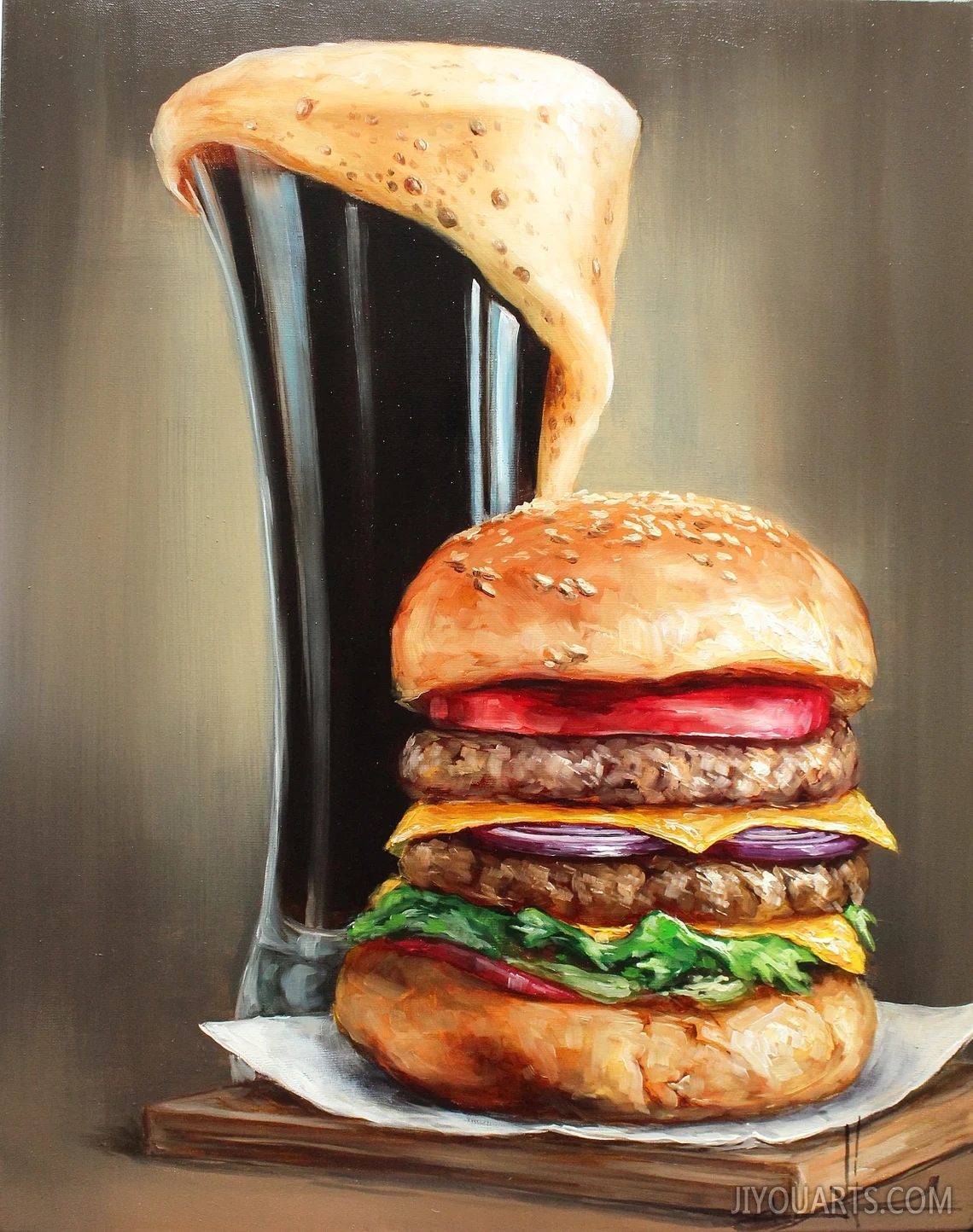 Burger and cola painting Author