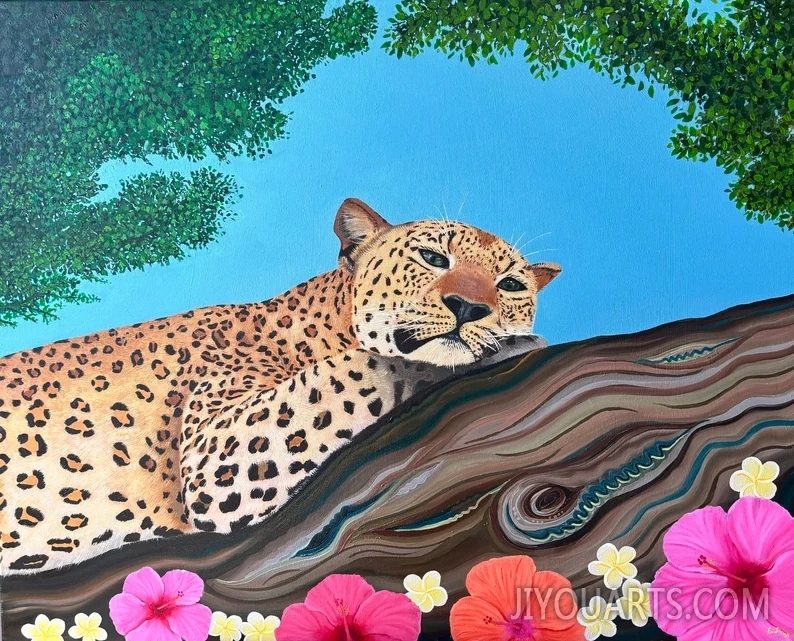 Cheetah Oil Painting Print ，Original Fine Art，Wildlife Painting