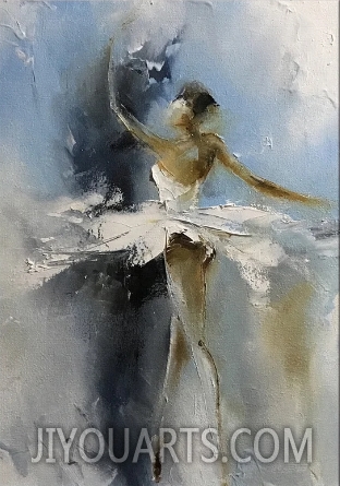 Ballerina abstract painting Oversized oil artwork Modern Ukrainian art Dancing girl Dance Woman