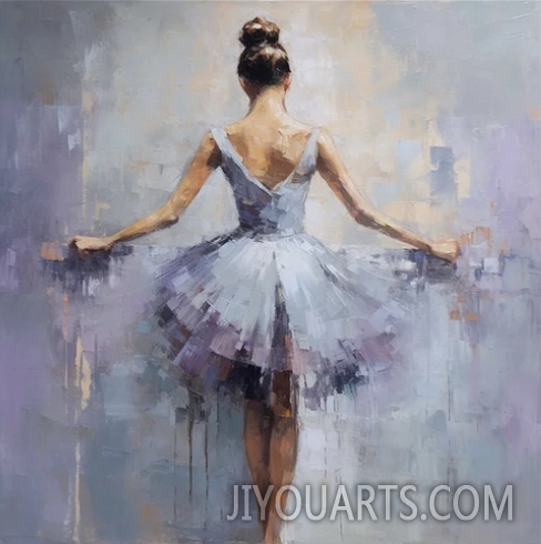 Ballerina, Dance, Textured Painting, Acrylic Abstract Oil Painting