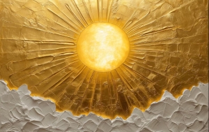Sun, Sun Wall Art, Sun Print, Sun Poster, Sun Painting, Sun Art Print, Abstract Sun, Gold, Modern Wall Art