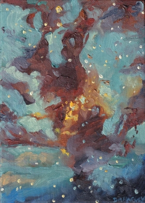 Flame Nebula   Oil Painting