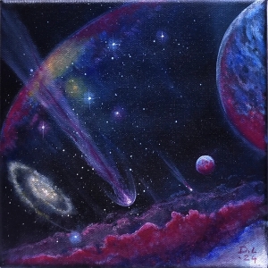 Original painting ，Universe on canvas , Space art wall decoration