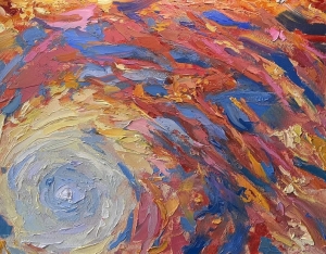 Whirlpool Galaxy   Oil Painting