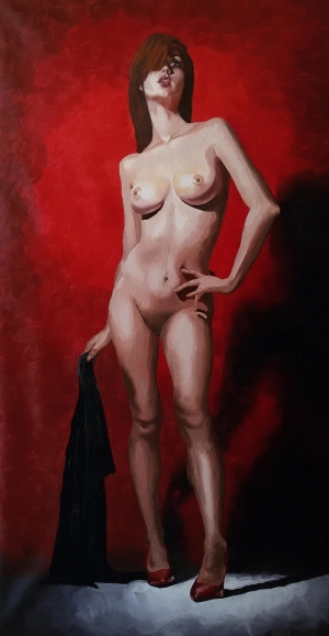 Nude Girl Oil Painting On Canvas, Original Art, Female Figure