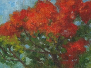 Autumn Leaves oil painting, trees art, wall decor