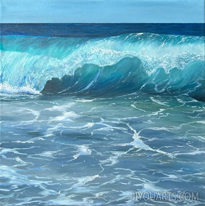 Wave oil painting ocean painting Sunset Painting Ocean artwork Ocean Wave painting Seascape Painting