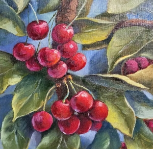 Cherry Tree Fruit Oil Painting Original