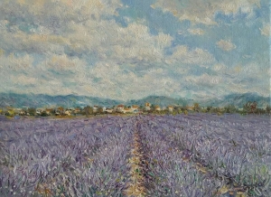 Lavender Field Painting Oil Original,Provence Landscape French Impressionism