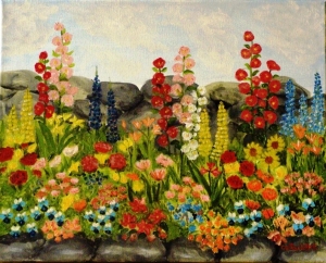 Garden of Dreams, Oil painting, Handmade