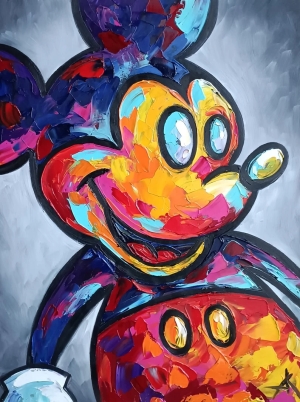 Mickey Mouse, oil painting, for children, gift for child, cartoon, cartoon character, for children