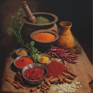 Kitchen Herbs and Spices Oil Painting Canvas Gallery Wraps