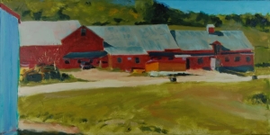Original Oil Painting, Farm, Barn