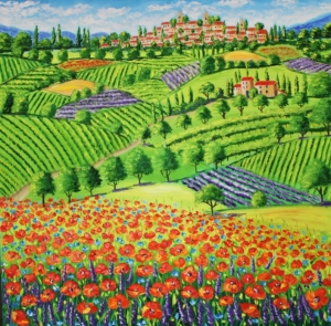 Tuscany Hills，Original oil painting on canvas