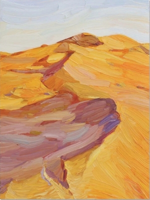 Desert oil painting, morning in desert painting, Dune, landscape textured art