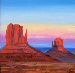 Monument Valley Sunset， Original Oil Painting， Arizona painting，Mountain painting
